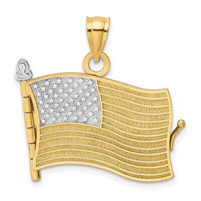 3-D Pledge of Allegiance Flag Book Moveable Charm 14k Gold Rhodium K9326, MPN: K9326, 637218108725