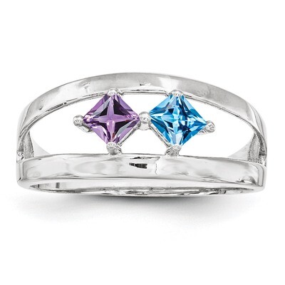 2 Birthstones Family Jewelry Ring Sterling Silver XMR63/2SS, MPN: XMR63/2SS, 883957867823