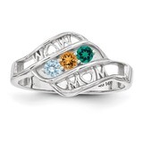 3 Birthstones Family Jewelry Ring Sterling Silver XMR66/3SS, MPN: XMR66/3SS, 883957868790