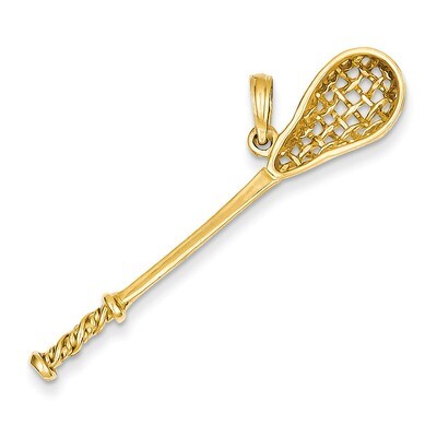 3-Dimensional Lacrosse Stick Pendant 14k Gold Solid Polished C2629, MPN: C2629, 637218068692
