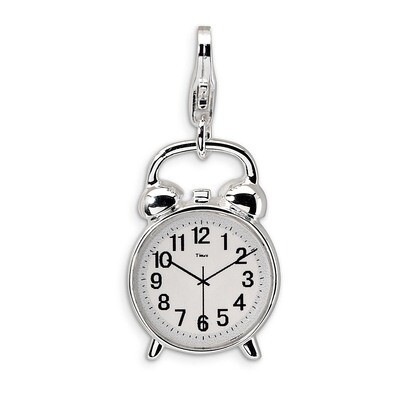 3-D Alarm Clock Charm Sterling Silver QCC261 by Amore La Vita, MPN: QCC261, 883957332185