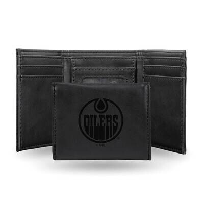 NHL Edmonton Oilers Black Faux Leather Trifold Wallet GC7830, MPN: GC7830, 767345901316