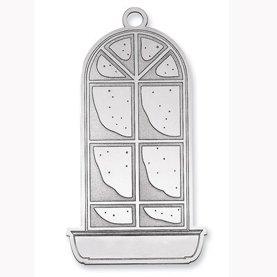 Christmas Window Pane Ornament Blank Sterling Silver QQ347B, MPN: QQ347B,