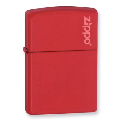 Zippo Red Matte Zippo Logo Lighter GL1090, MPN: GL1090, 41689113452