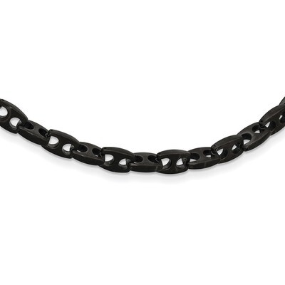 IP Link Necklace Stainless Steel Brushed Black SRN2075-24 by Chisel, MPN: SRN2075-24, 191101644573