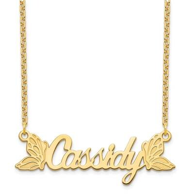 Butterfly Wings Nameplate Necklace 14k Gold XNA963Y, MPN: XNA963Y, 191101993275