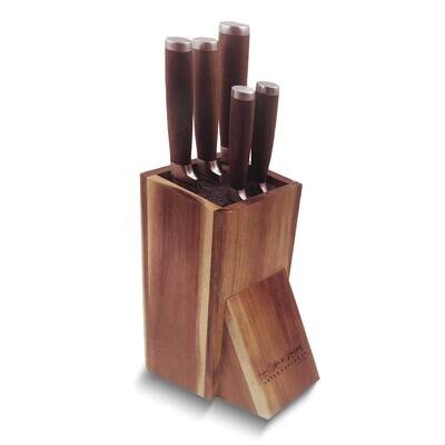 Stainless Steel 5 Piece Kitchen Knife Set with Acacia Wood Block GM26085, MPN: GM26085, 26615064930