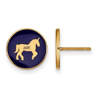Delta Phi Epsilon Enameled Post Earrings Gold-plated Silver GP046DPH, MPN: GP046DPH, 886774944944