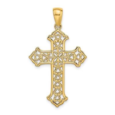 Budded Cross Charm 14k Gold D3527, MPN: D3527, 637218090365