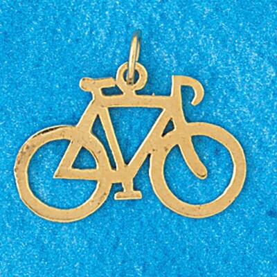 Dazzlers Jewelry Biker Bicycle Pendant Necklace Charm Bracelet in Yellow, White or Rose Gold 3654, …