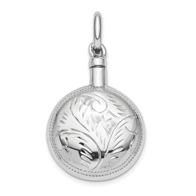 Polished Screw Top Ash Holder Pendant Sterling Silver Rhodium-plated QC9176, MPN: QC9176, 886774096…