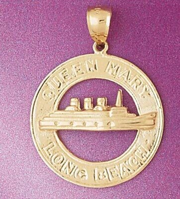 Dazzlers Jewelry Queen Mary Long Beach Pendant Necklace Charm Bracelet in Yellow, White or Rose Gol…