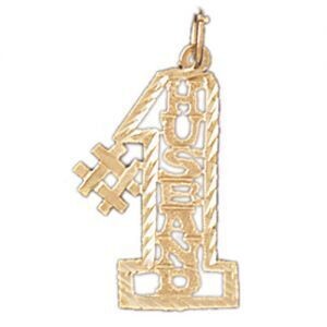 Dazzlers Jewelry Number One Husband Pendant Necklace Charm Bracelet in Yellow, White or Rose Gold 1…