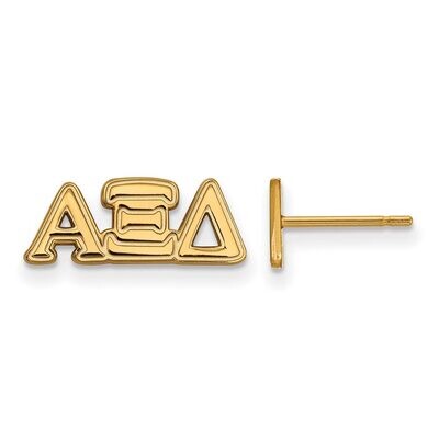 Alpha Xi Delta Extra Small Post Earrings Gold-plated Silver GP005AXD, MPN: GP005AXD, 886774900124