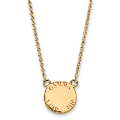 Gamma Phi Beta Extra Small Enameled Pendant with 18 Inch Chain Gold-plated Silver GP014GPB-18, MPN:…