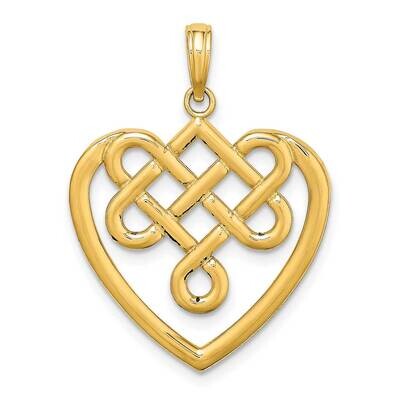 Lrg Celtic Knot Heart Charm 14k Gold K7209, MPN: K7209, 637218050291