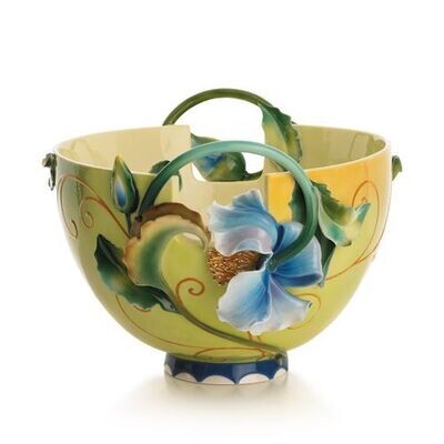 Franz Porcelain Blue Poppy Ornamental Basket (Limited Edition 2,000) FZ01437, MPN: FZ01437,