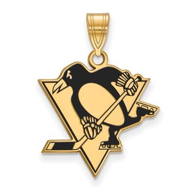 Pittsburh Penguins Large Enamel Pendant Gold-plated Silver GP029PEN, MPN: GP029PEN, 886774744193
