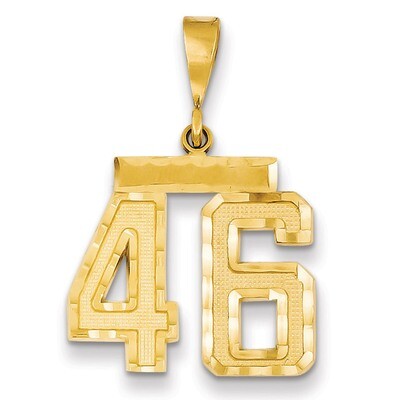 Number 46 Charm 14k Gold Medium Diamond-cut  MN46, MPN: MN46, 883957139265