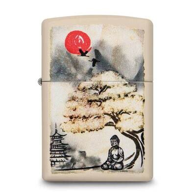Zippo Bonsai Buddha Design Cream Matte Lighter GM25824, MPN: GM25824, 191693087765