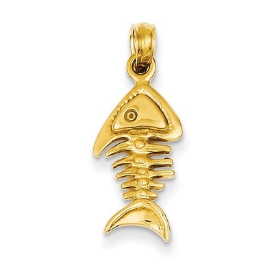3-Dimensional Fish Bone Pendant 14k Gold Polished C2567, MPN: C2567, 637218104772