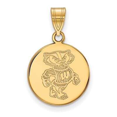 University of Wisconsin Medium Disc Pendant Gold-plated Silver GP086UWI, MPN: GP086UWI, 886774956282
