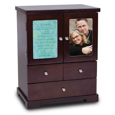 Walnut Finish Beautiful Heart Photo Jewelry Armoire GM22860, MPN: GM22860, 603799881241