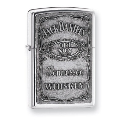 Zippo Jack Daniels Pewter Emblem High Polish Chrome Lighter GL1142, MPN: GL1142, 41689164270