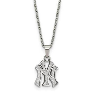 MLB New York Yankees On Chain with 2 inch Extender Necklace Stainless Steel ST516YAN, MPN: ST516YAN…