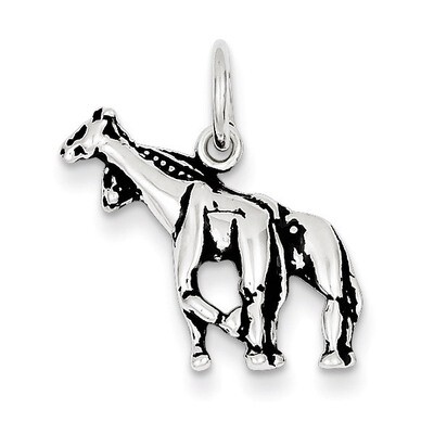 Giraffe Charm Antiqued Sterling Silver QC7874, MPN: QC7874, 883957542614