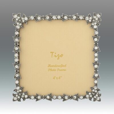 Tizo White Pearls 4 x 4 Inch Jeweltone Picture Frame, MPN: RS116044,