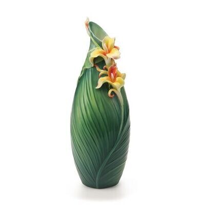 Franz Porcelain Brilliant Blooms Canna Lily Flower Large Vase FZ01730, MPN: FZ01730,