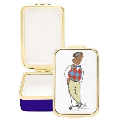 Halcyon Days Hal Goes Golfing Enamel Box ENHGG1023G, MPN: ENHGG1023G,