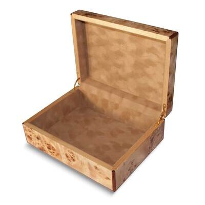 Natural Burl Wooden Hinged Box GM26041, MPN: GM26041,