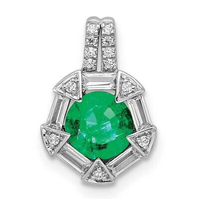 Emerald and Diamond Chain Slide 14k White Gold PM8520-EM-032-WA, MPN: PM8520-EM-032-WA,