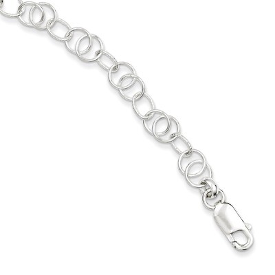 7.5 Inch Textured Fancy Bracelet Sterling Silver Polished QG3222-7.5, MPN: QG3222-7.5, 191101295270