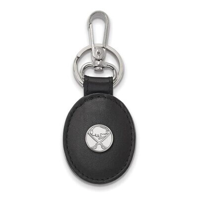 Buffalo Sabres Black Leather Oval Key Chain Sterling Silver SS011SAB-K1, MPN: SS011SAB-K1, 88677474…