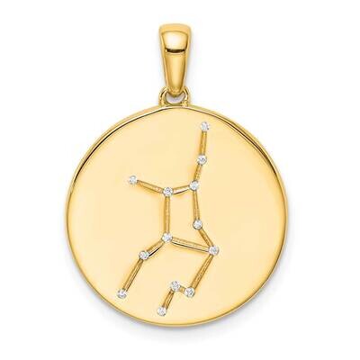 Gold-Plated &amp; Cz Virgo Zodiac Pendant Sterling Silver QC9735GP, MPN: QC9735GP, 883957574141