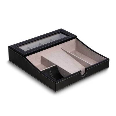 Black Leather Multi-compartment Valet Tray GM24101BK, MPN: GM24101BK, 797140577379