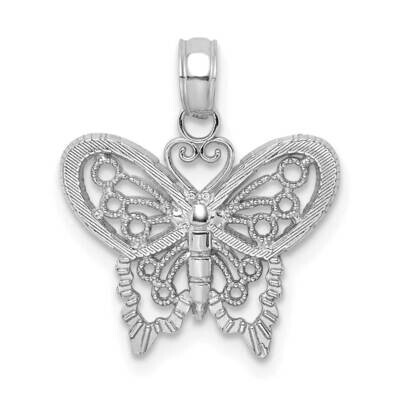 Butterfly Charm 10k White Gold Polished 10K6554W, MPN: 10K6554W, 63721815438