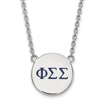 Phi Sigma Sigma Small Enameled Pendant with 18 Inch Chain Sterling Silver SS028PSS-18, MPN: SS028PS…
