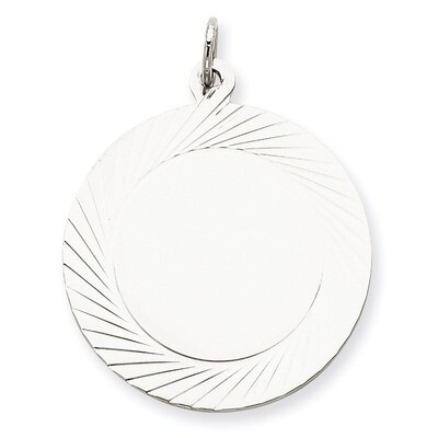 Round Disc Charm Engravable Sterling Silver QM406/27, MPN: QM406/27, 883957521336