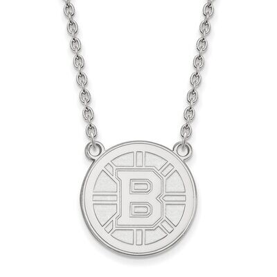 Boston Bruins Large Pendant with Chain Necklace 10k White Gold 1W016BRI-18, MPN: 1W016BRI-18, 88677…