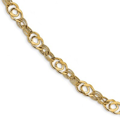 Leslie&#39;s Fancy Link Bracelet 8 Inch 14k Gold Polished HB-LF1061-7.75, MPN: LF1061-7.75, 191101761805