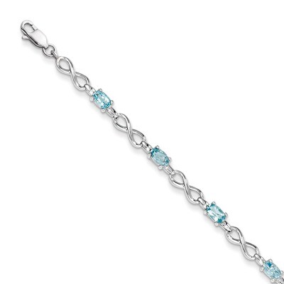 Blue Topaz Bracelet Sterling Silver QX837BT, MPN: QX837BT, 886774277776