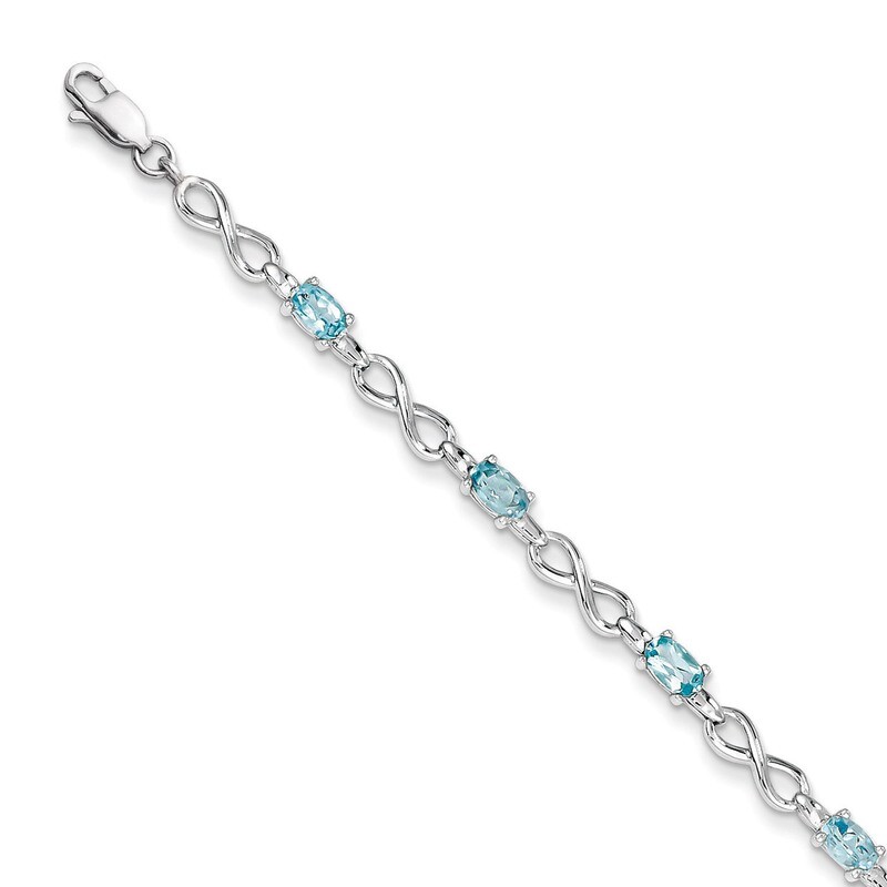 Blue Topaz Bracelet Sterling Silver QX837BT