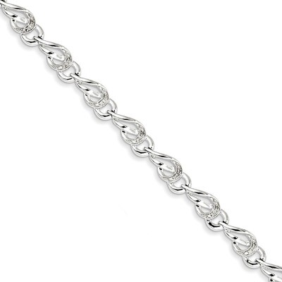 Bracelet Sterling Silver Diamond QDX1145, MPN: QDX1145, 818050013709