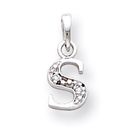 Polished .01ct Diamond Initial S Charm 14k White Gold YC251S, MPN: YC251S, 883957323763