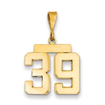 Number 39 Charm 14k Gold Medium Polished MP39, MPN: MP39, 883957135335