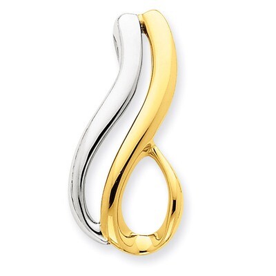 Fits up to 4mm Regular &amp; 6mm Fancy Reversible Fancy Omega Slid 14k Two-tone Gold SL311, MPN: SL311,…